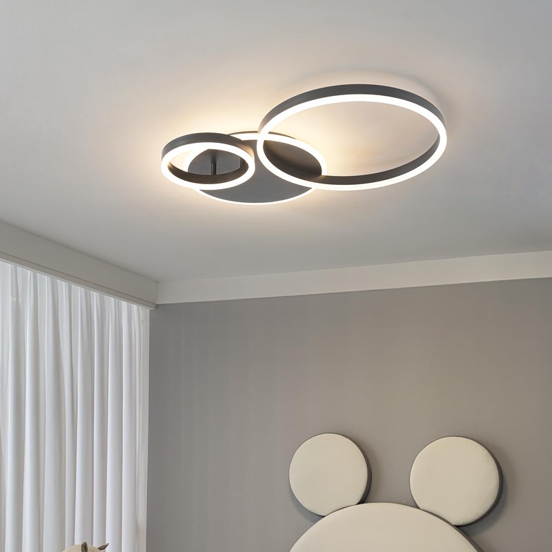 O'NEELDY Modern Dimmable LED Flush Mount Ceiling Light Remote Control