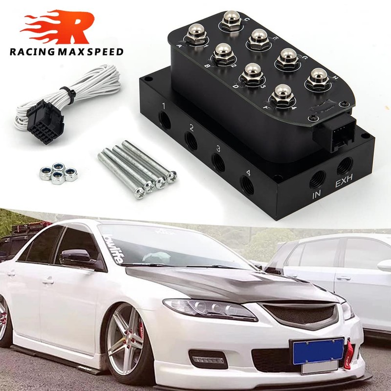 ZHSYMX 12v 8-valve Solenoid Valve Air Ride Suspension Manifold Valve