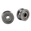 10pcs U624ZZ Miniature Steel U-groove Guide Pulley Rail Ball Bearing
