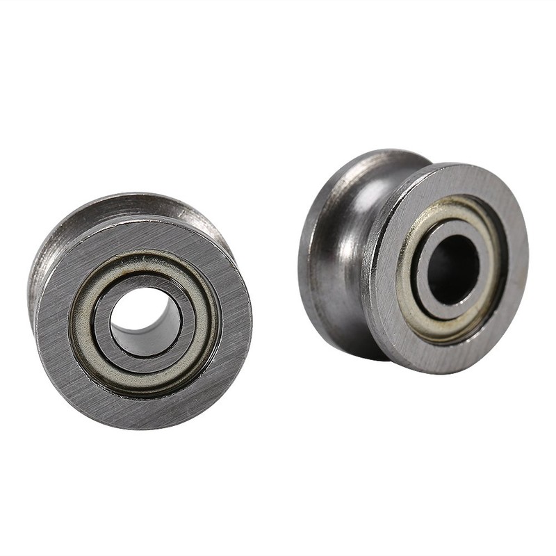 10pcs U624ZZ Miniature Steel U-groove Guide Pulley Rail Ball Bearing