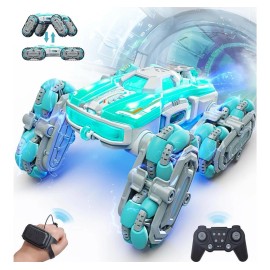 Opmind 8WD Remote Control Stunt Cars, 2.4Ghz Gesture Sensing with Spray & Light Clim...