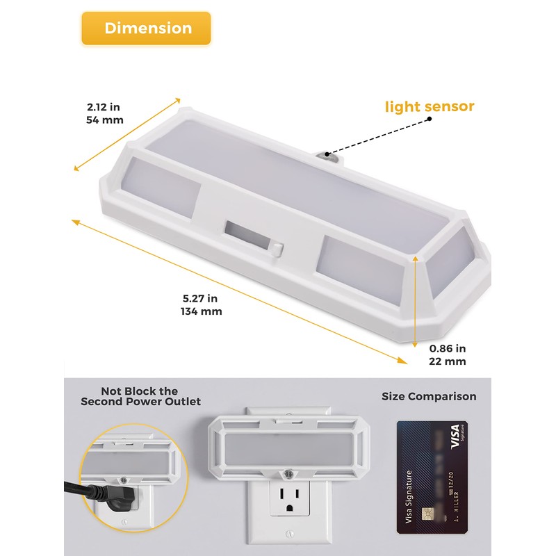 L LOHAS LED Bright Night Lights Plug into Wall, 0-250LM