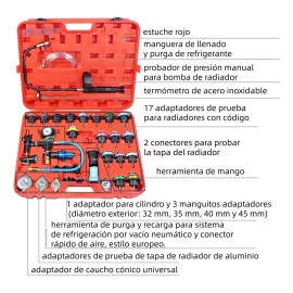 Kit Probador De Fugas Presión Radiador Con Kit Purga 28 Pcs