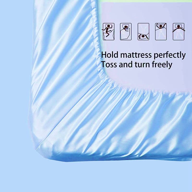 Only Silky Satin Fitted Sheet Classic Luxury Silky Soft Solid