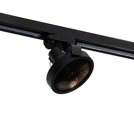 QAZQA - Modern Rail Spotlight, Ceiling Spotlight, Ceiling Spotlight, Spotlight, Lamp, Black for 3-Phase Rail GU10, 111 mm, 3-Phase Master Honey, Living Room, Bedroom, Aluminium