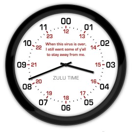 Unbranded FUNNY 24 Hour Zulu Time WALL CLOCK - Military UTC GMT Universal - GREAT GIFT