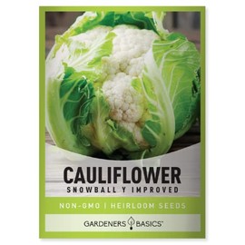 Cauliflower Seeds for Planting - (Snowball Y Improved) is A Great Heirloom, Non-GMO Vegetable Variety- 1 Gram Seeds Great for Outdoor Spring, Winter and Fall Gardening by Gardeners Basics