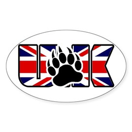 CafePress Bear Paw On U.K Flag Sticker Oval Car Bumper Sticker