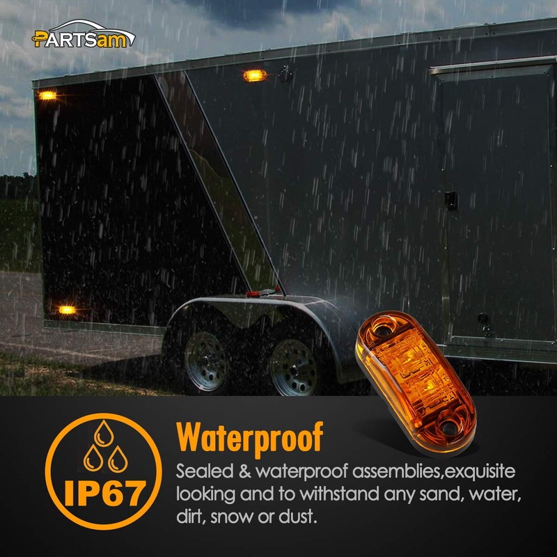 Amber Red 2.5" 2 Diode Oval LED Trailer Truck Clearance