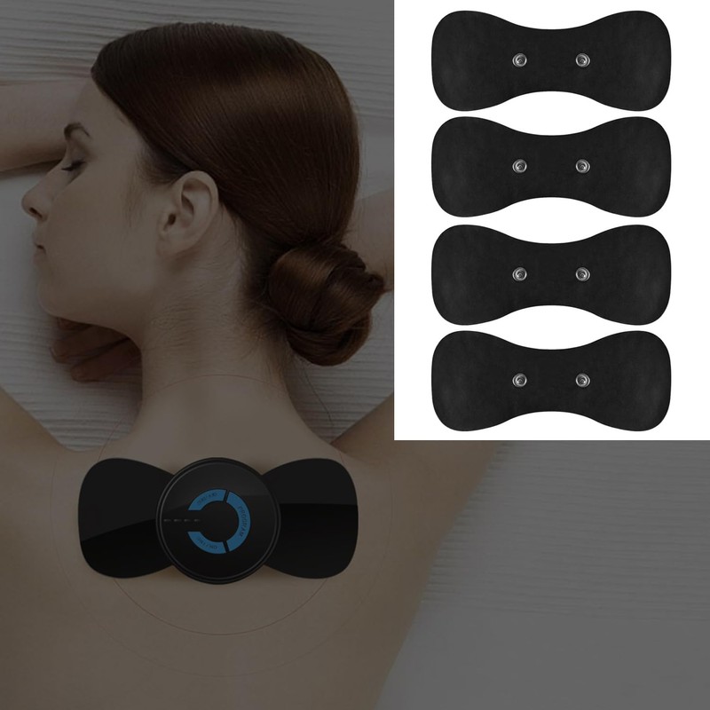 4 Pack Replacement Black Pads with Independent Pack,Adhesive Electrode