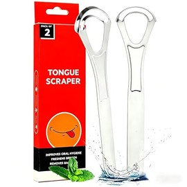 GeeRic Set de 2 Cepillo de Lengua de Acero Inoxidable