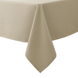 Biscaynebay Textured Fabric Tablecloths 52 X 70 Inches Rectangular, Natural Water Resistant Tablecloths for Dining, Kitchen, Wedding, Parties etc. Machine Washable