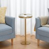 ZEXVIDA Round Drink Table,Small Pedestal Table,Small Round Side Table for