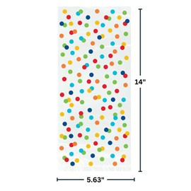 Vibrant Rainbow Polka Dots Cellophane Bags - (Pack of 20) - Premium Quality & Eye-Catching Multi-Color Design - Perfect for Parties, Gifts & Favors