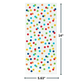 Vibrant Rainbow Polka Dots Cellophane Bags - (Pack of 20) - Premium Quality & Eye-Catching Multi-Color Design - Perfect for Parties, Gifts & Favors