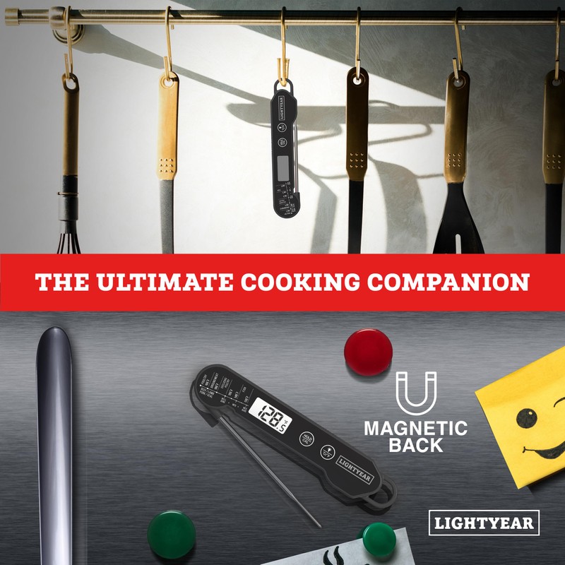 Lightyear Meat Thermometer | Instant Read Cooking Thermometer for Grilling,