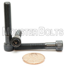 MonsterBolts - 1/4"-28 x 1-1/2" Socket Head Screws, ASTM A574, Alloy Steel, Black Oxide, Partial Thread, 10 Pack