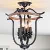 4-Light Farmhouse Iron Cage Rustic Mini Flush Mount Ceiling Light