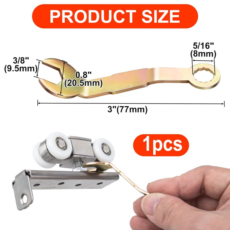 CTEAKOP 3/8" Bi-Fold Pocket Door Wrench Angled, Pivot Adjustment Wrench
