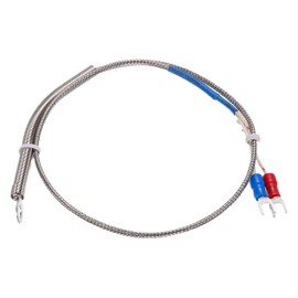 MECCANIXITY K Type Thermocouple Temperature Sensor 5mm Ring High Temperature Probe 1.6ft Wire 0 to 600°C(32 to 1112°F) Stainless Steel
