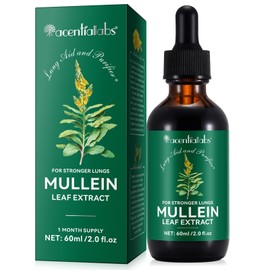Mullein Leaf Extract for Lungs - Better Lung Mullein Drops for Lungs | Support Lung Cleanse | Healthy Breathing| Natural Supplement, Tincture Drops | Non-GMO, Vegetarian | 1 Month Supply