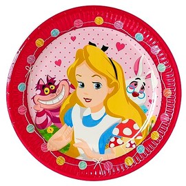 CUCUBA 8 Paper Plates Tableware Birthday Party Theme Alice In Wonderland