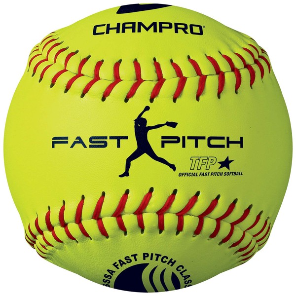 Champro Leather USSSA Fast Pitch Ball (Optic Yellow, 11-Inch) (Pack of 12)
