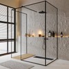 TECFORG 12 Inch Black Rectangular Shower Drain with Removable Quadrato