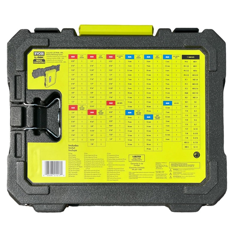 RYOBI 156 PC Mechanics Set Socket Set SAE & Metric