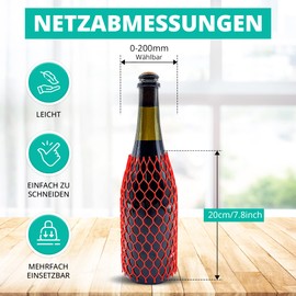 Diameter 50-100 mm rattling protection protective case protects bottles and items during transport or in the motorhome in red - 10 pieces x 200 mm