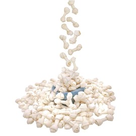 MON2SUN Dog Rawhide Knot Bones Small Rawhide Mini Chew Bones Natural 2.5 Inch 100 Count for Puppy and Small Dogs