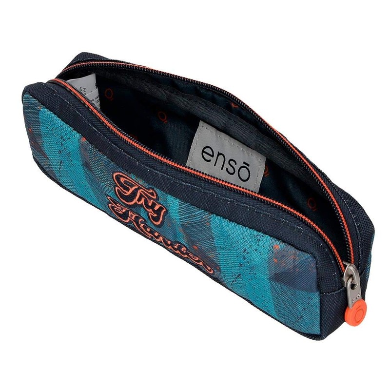 Enso Try Harder Pencil Case Blue, blue, Utensil pocket