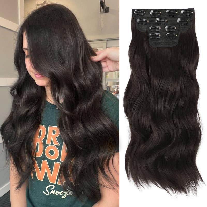 [NEW IN] Vigorous Clip in Hair Extensions Long Wavy Synthetic