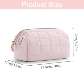 LJCZKA Cosmetic Bag for Women, Large Capacity, Wide Opening Bag, Lightweight Travel Portable Cosmetic Bag, Toiletry Bag, for Women, Girls, Gift, pink, Fashion