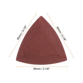 HARFINGTON 60pcs Triangular Hook & Loop Sandpapers 100/120/150 Grits 3-1/8" Aluminum Oxide Sanding Pads Mouse Detail Sander Papers Multitool Sheets Set (20pcs of Each Grits)