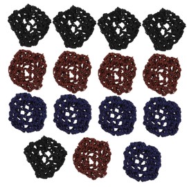 Outanaya 15pcs Elastic Snood Bun Holders Lightweight Breathable Silk Yarn Crochet Hair Nets for Nurses Bank Clerks Ballet Dancers Professional Hair Styling Accessories