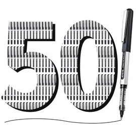 EYEYE Rollerball Pens 0.5mm Black 50 Pack, Extra Fine Point Quick Dry Liquid Ink Roller Ball Pens Fine Point Smooth Writing Pen for Journaling, Note Taking, Office, School Supplies