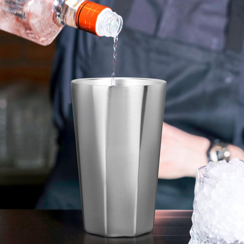 Beasea Stainless Steel Cups 15 oz, 4 Pack Large Stackable