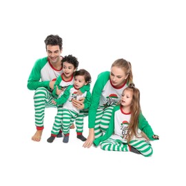 VNVNE Matching ELF Christmas Pjs for Family,Long Sleeve Couples Christmas Pajamas Sets Sleepwear with Pants for Women Men Couples(Women,M,Green)