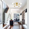 ASHUAQI Gold Ceiling Light, 4 Lights Sputnik Ceiling Light, Modern
