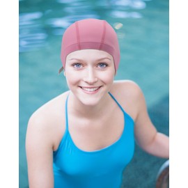 Swimming Cap - Fabric Swim Cap for Women Men Adults Teenagers