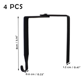 vokoko 4 ganchos ajustables para cubículos sobre la puerta, ganchos de metal negro para cubículos, ganchos para espejo de puerta, ganchos de espejo de oficina, ganchos para pizarrón blanca