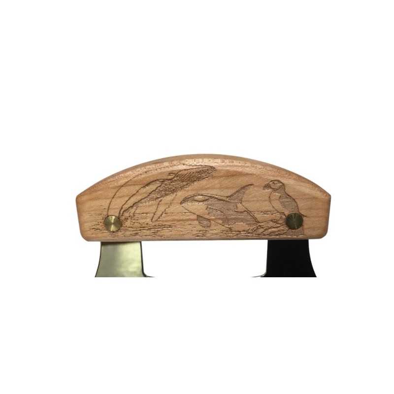 Alaskan Birch Ulu Knife with Bowl 8" set Ocean Collage