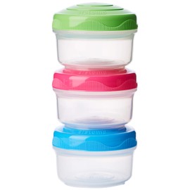 Sistema To Go Collection Mini Bites Small Food Storage Containers, 4.39 oz./130 mL, Pink/Green/Blue, 3 Count