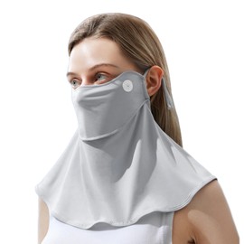 Driono Face Cover, Cool to Touch, UV Protection, No Stiffling, Open Design, Adjustable, Mask, UV Protection, Washable, Face Mask, Sunscreen, UV Protection, Sports Festival, Sports, gray