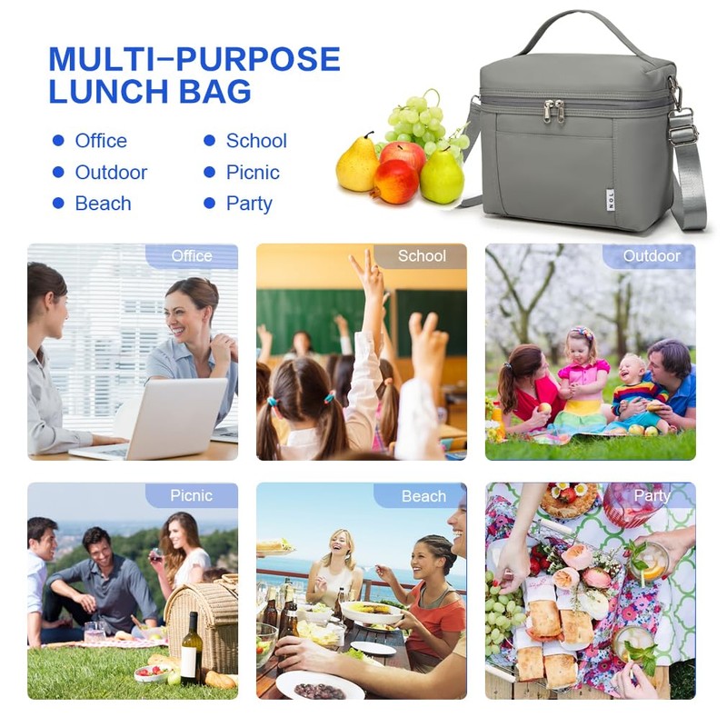 NOL Natural Organic Lifestyle Insulated Lunch Bags for Women Cooler