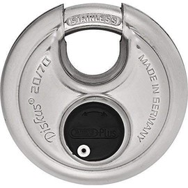 ABUS 20/70 Diskus Stainless Steel Padlock with 3/8" Shackle, Keyed Different, Made in Germany