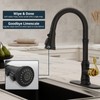 BWE Black Kitchen Faucet with Pull Down Sprayer and Gold