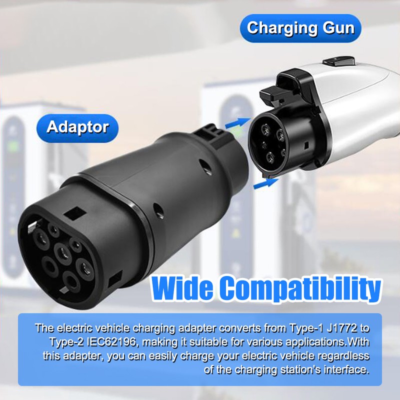EV Chargers Connector Type 1 to Type 2 Adapter SAE