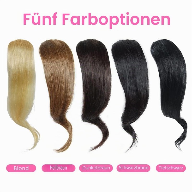 2 Pieces Wave Side Bang 100% Real Hair Clip-In Pony